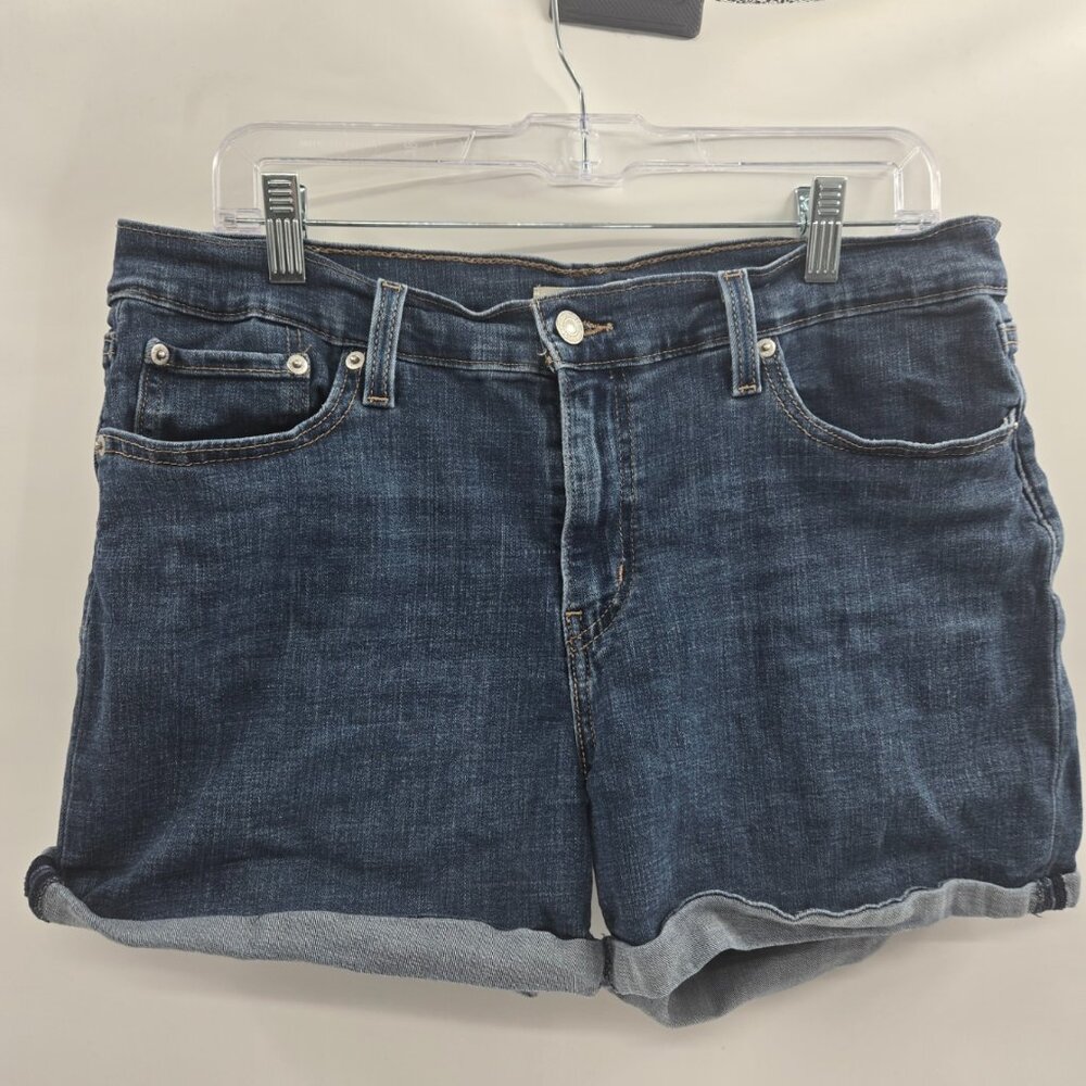 Levi's Blue Mid Length Cuffed Jean Shorts Waist Size 32